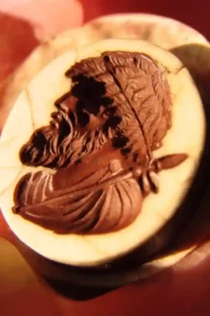 Rare Wedgwood & Bentley Jasper Intaglio King Juba I – Chocolate Brown & White Layered Jasper, V&A Museum Mold #52