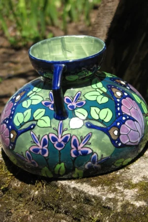 Wedgwood Lindsay Ware Two-Handled Vase – c.1902, Squat Form, Polychrome Enamel