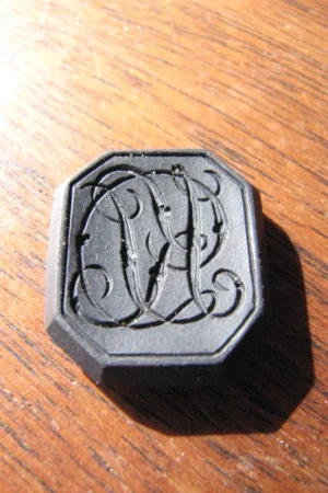 Wedgwood & Bentley Black Basalt Intaglio – Alphabetic Cypher “KD”, Extremely Rare
