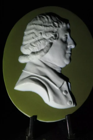 Rare 18th Century Wedgwood Jasper Medallion – George Leveson-Gower, 1st Duke of Sutherland, Dark Green-Washed Jasper