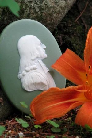 Wedgwood Rare Portrait of Rev. John Wesley – Green Dip Jasper with White Relief