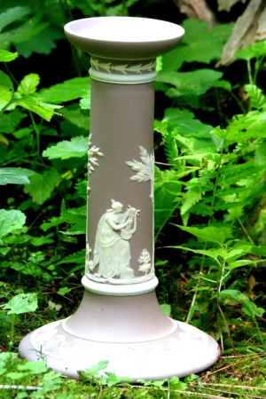 Wedgwood 19th Century Rare Lilac Dip Jasper Muses Candlestick – Museum Quality