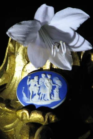 Wedgwood 18th Century Blue Dip Medallion – Neptune with Greek Figures, Lapidary Polished